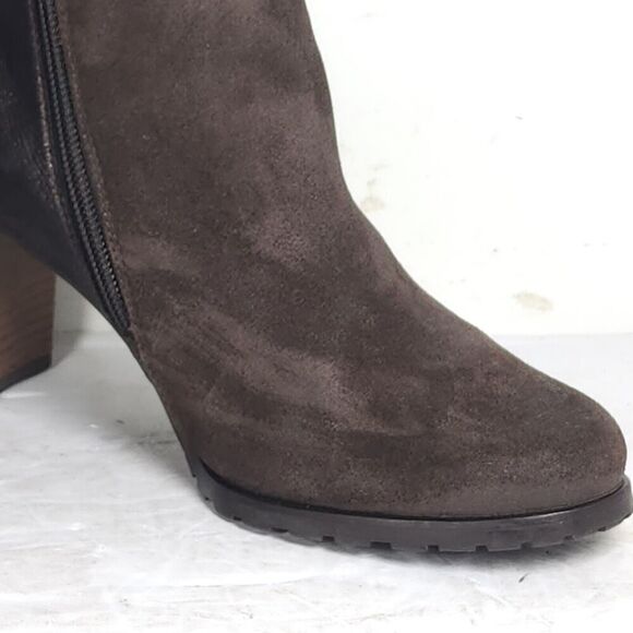PAUL GREEN Women's Rockin US7,5-8 AU5,5 Brown Duede Leather Heel Ankle Booties - Picture 8 of 16